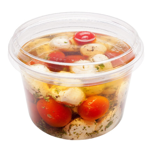 ฝาแบนพลาสติก PLA ใสทรงกลม Basic Nature สำหรับกล่องเดลี่ - 100 ชิ้น