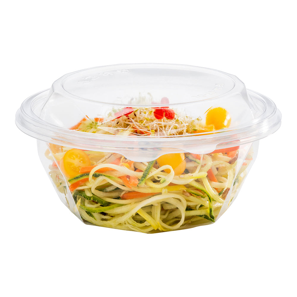 ฝาพลาสติก PLA ใสทรงกลม Basic Nature สำหรับชาม 24/32 oz - 100 ชิ้น