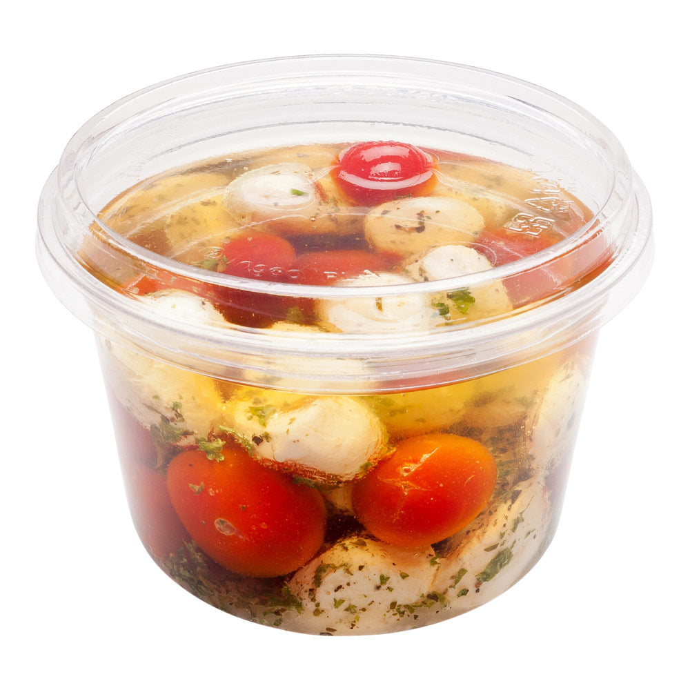 ฝาแบนพลาสติก PLA ใสทรงกลม Basic Nature สำหรับกล่องเดลี่ - 100 ชิ้น